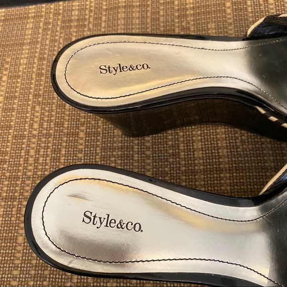 Style & Co zebra print platform wedge sandals - Picture 4 of 8